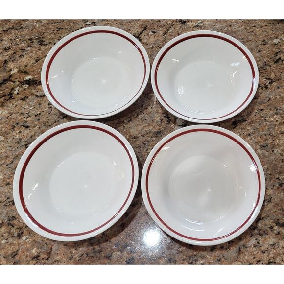 Vintage Hand-painted Lunastone Bowls Matching #1527 Forest Flowers (4 Set) 6.5" - Picture 2 of 12